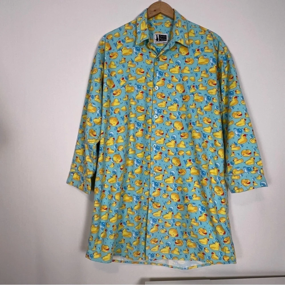 The Cats Pajamas Large Flannel Sleep Shirt with Ducky Pattern - Picture 2 of 7